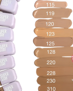 Muestras de tonos de la base Maybelline Lumi-Matte