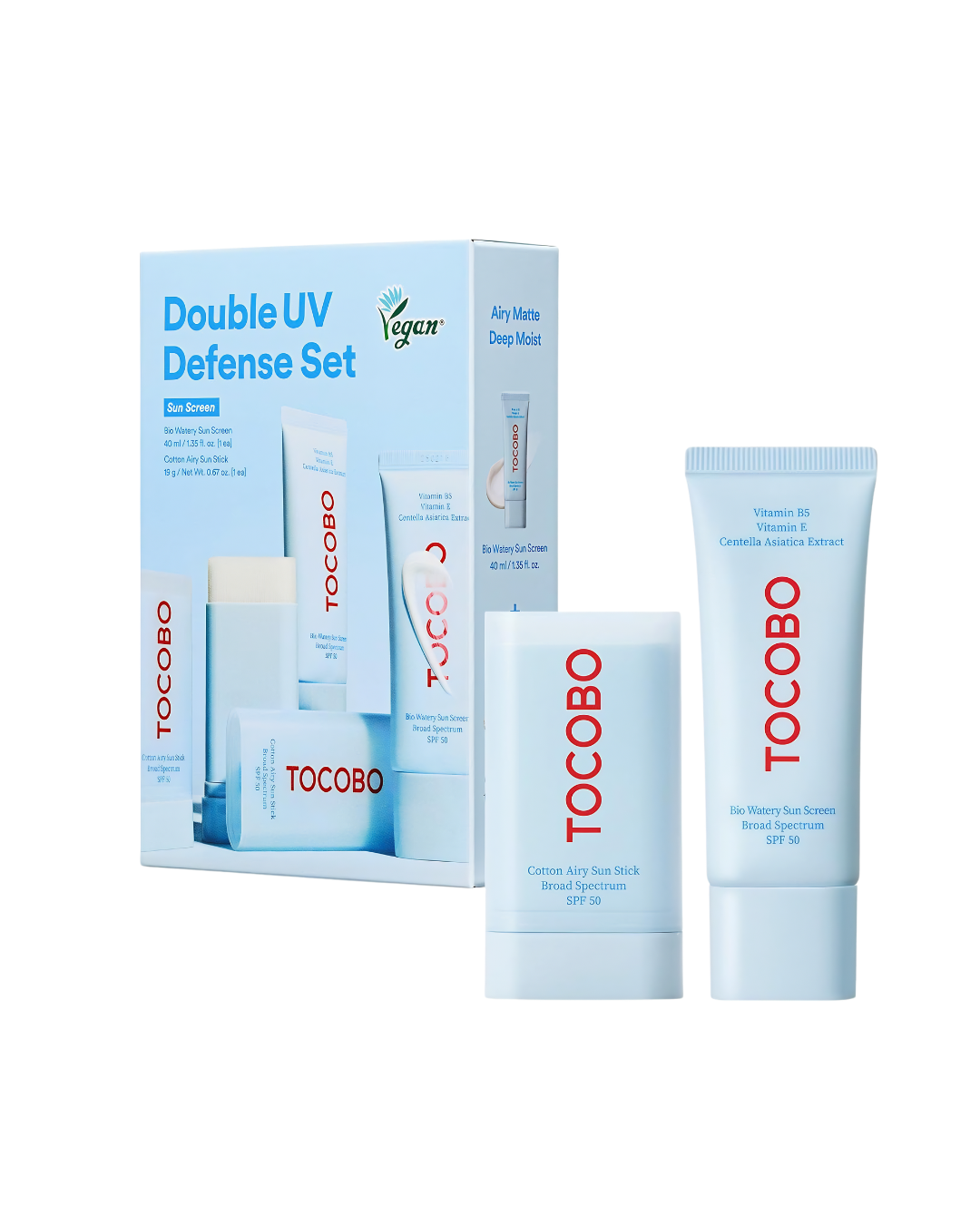 Set TOCOBO Double UV Defense con protector en barra y protector en crema